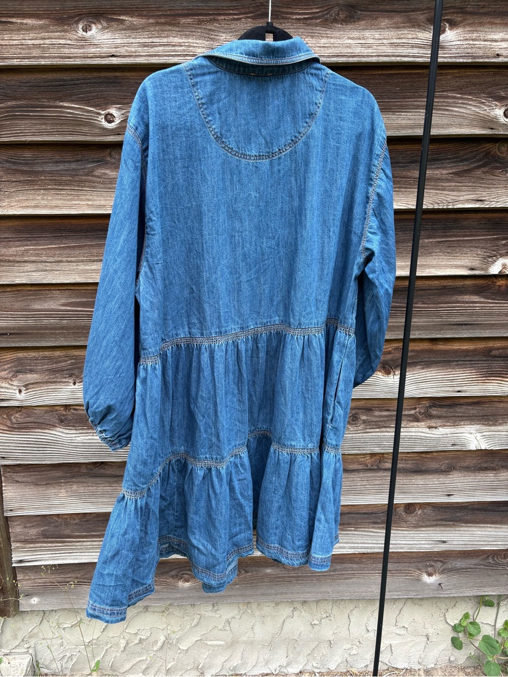 Maeve Blue Denim Tiered Shirt Dress - Picture 2 of 4